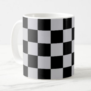 Mug Conception du Motif du vérificateur gris cendré