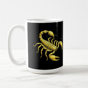 Mug Conception du zodiaque Scorpion doré avec ornement