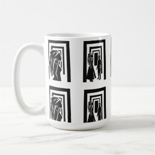 Mug Conception d'unité de silhouette noire moderne