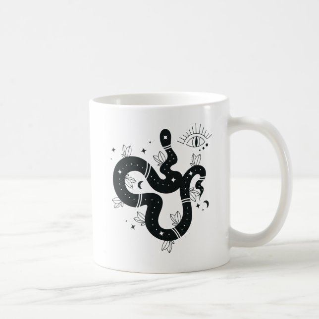 Mug Conception éffrayante de serpent céleste noir (Droite)