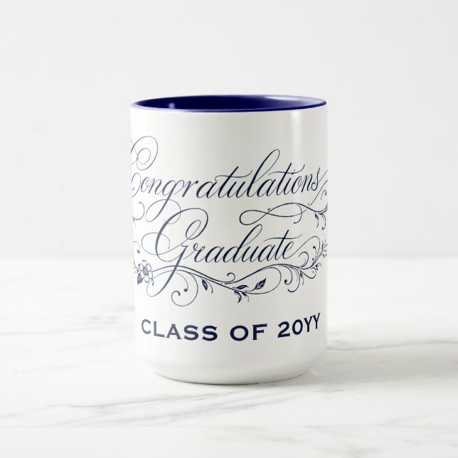 Mug Conception élégante de diplôme avec écriture et an (Centre)