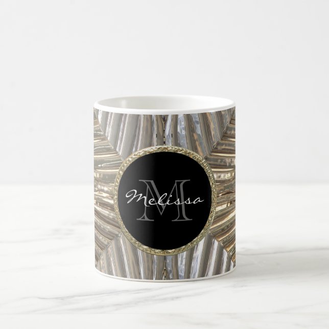 Mug Conception en verre métallique d'or argenté (Centre)