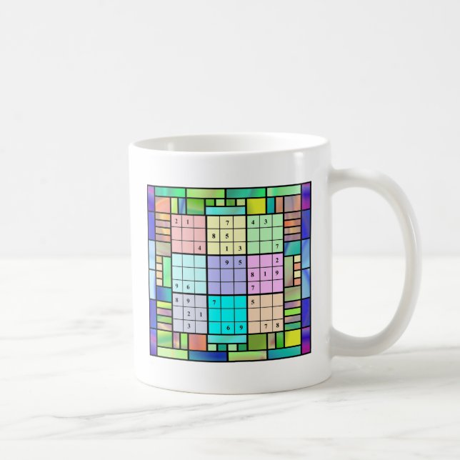 Mug Conception en verre souillé de Sudoku (Droite)