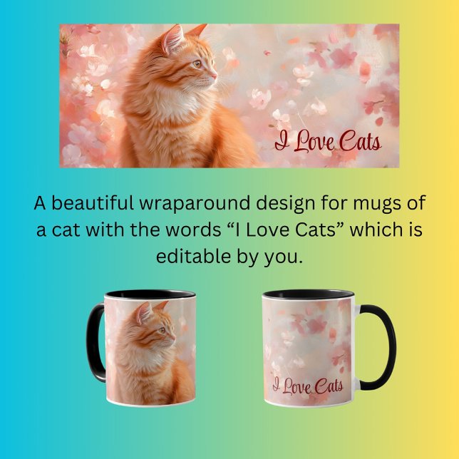 Mug Conception enveloppante de chat orange (Créateur téléchargé)
