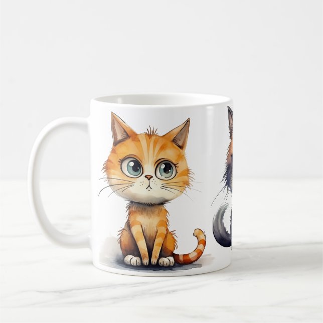 Mug Conception expressive du café de chat (Gauche)