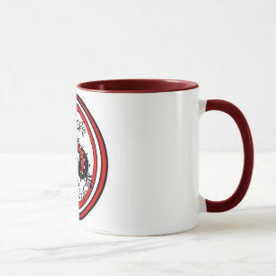 Mug Conception fleurie de pelle blanche/rouge/noir