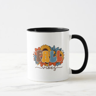 Mug Conception Fleurie Rétro d'Automne avec Thème de T