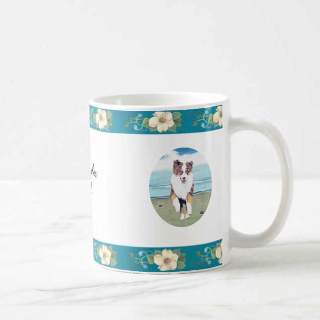 Mug Conception florale de berger de turquoise (Droite)