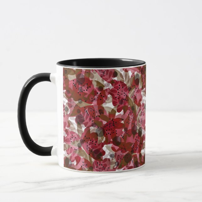 Mug Conception florale de fleurs rouges belles mignonn (Gauche)