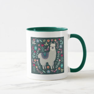 Mug Conception florale de lama mignon