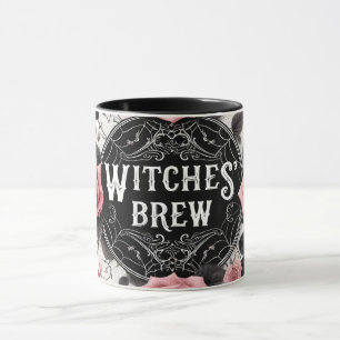 Mug Conception florale gothique brune des sorcières