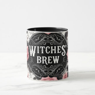Mug Conception florale gothique brune des sorcières