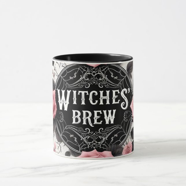 Mug Conception florale gothique brune des sorcières (Centre)
