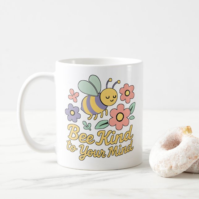 Mug Conception Florale Motivationnelle (Avec donut)