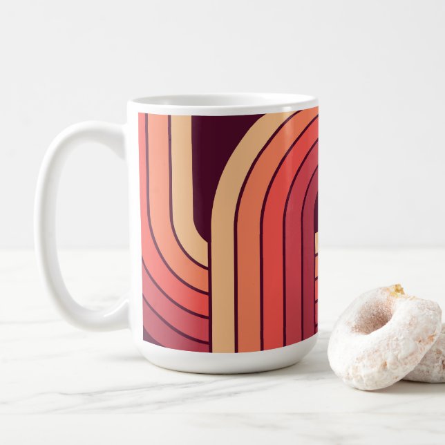 Mug Conception géométrique de style rétro MCM années 1 (Avec donut)