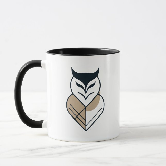 Mug conception géométrique du logo de hibou (Gauche)