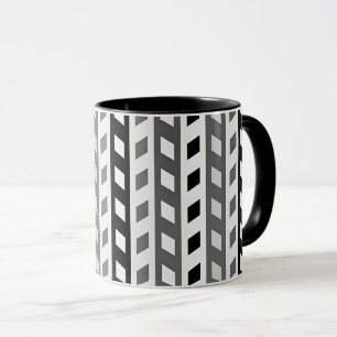 Mug Conception géométrique, gris, noir, blanc,
