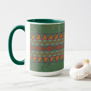 Mug Conception géométrique verte de l'armoise du Sud-O