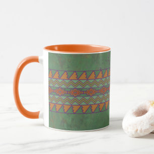 Mug Conception géométrique verte Sagebrush Sud-Ouest