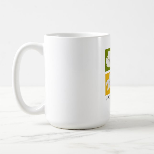 Mug Conception graphique Pop Art de fleurs blanches mi (Gauche)