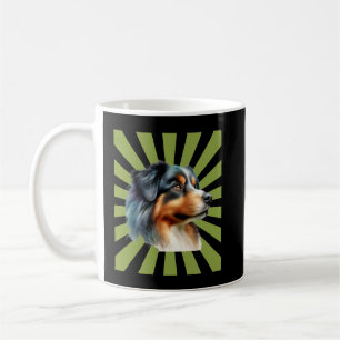 Mug Conception graphique rétro Border Collie Sunburst