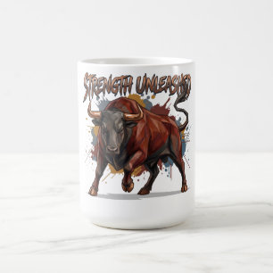 Mug Conception Graphique Taureau de Charge Force Décha
