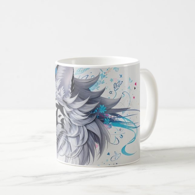 Mug conception gribouillante d'un tigre (Devant droit)