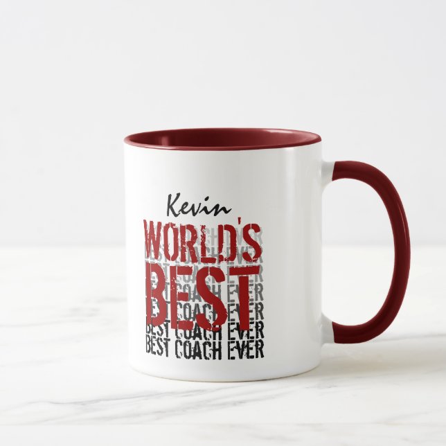 Mug Conception grunge moderne du meilleur entraîneur (Droite)