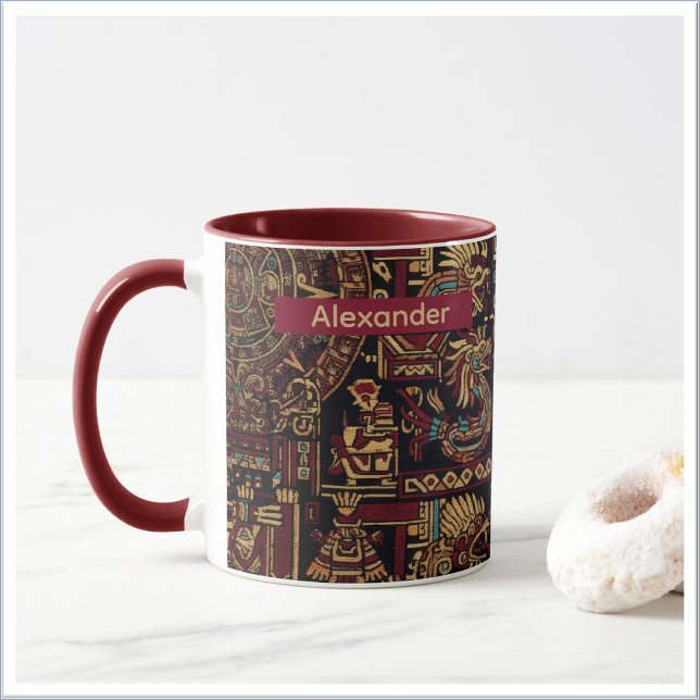 Mug Conception inspirée d'Aztec rouge, noir et or (Créateur téléchargé)