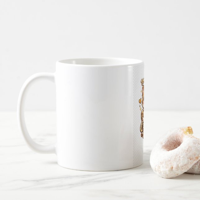 Mug Conception Kawaii Chat Mignon Amateur de Café - Al (Avec donut)