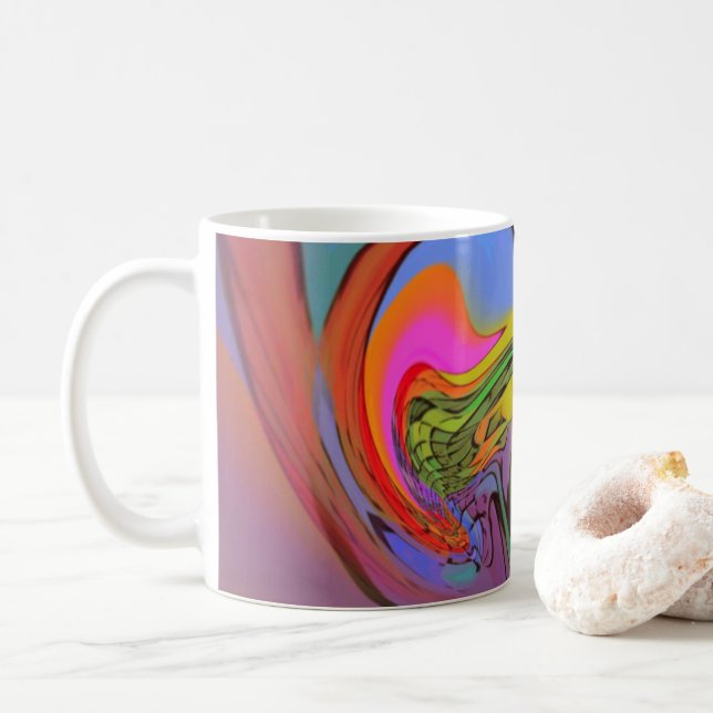 Mug Conception lumineuse d'abrégé sur vague de couleur (Avec donut)