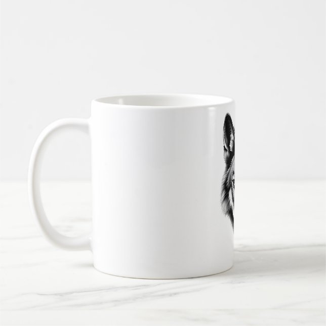 Mug Conception majestueuse de tête de loup Manqué (Gauche)