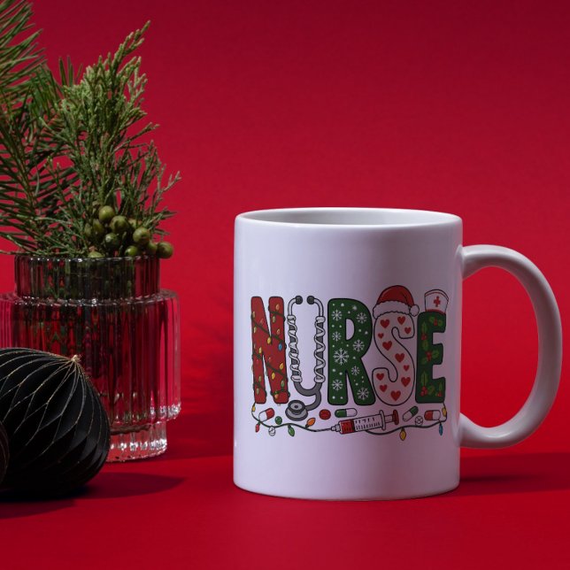 Mug Conception médicale festive de Noël d'infirmière v (Créateur téléchargé)