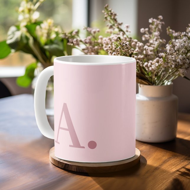 Mug Conception minimale avec grand Rose Monogramme mod (Personalized mug with monogram)