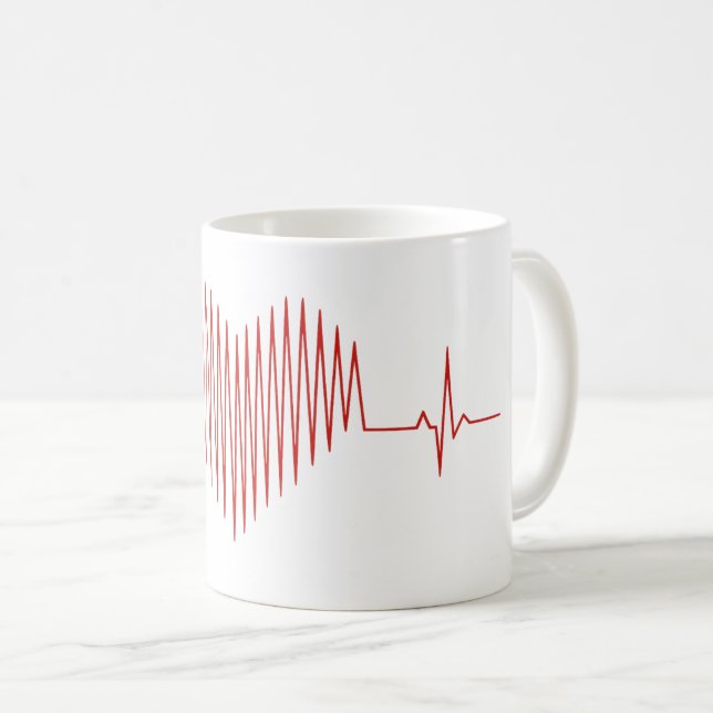Mug Conception minimaliste d'électrocardiogramme avec  (Devant droit)