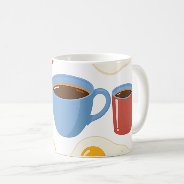 Mug Conception moderne à plat d'oeufs de bacon Toast e (Devant droit)