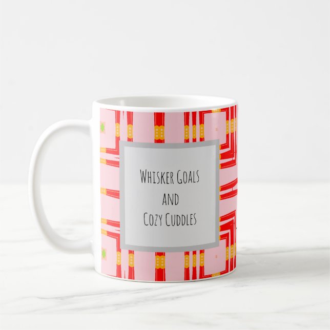 Mug Conception moderne de croix géométrique rouge et r (Gauche)