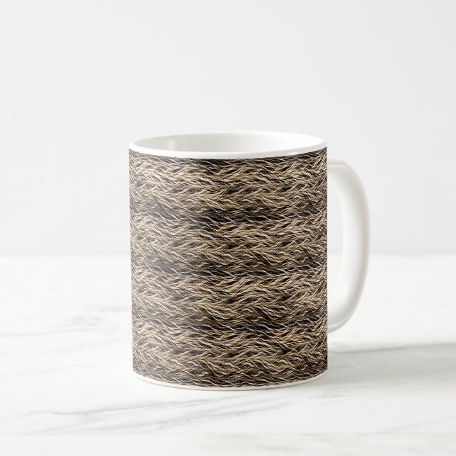 Mug Conception moderne de motif abstrait brun organiqu (Devant droit)
