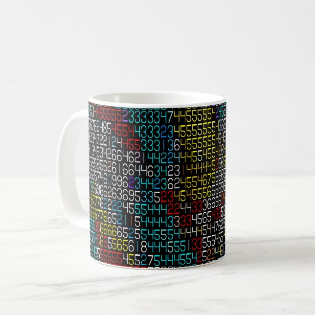 Mug Conception moderne des numéros de flux de données (Devant gauche)