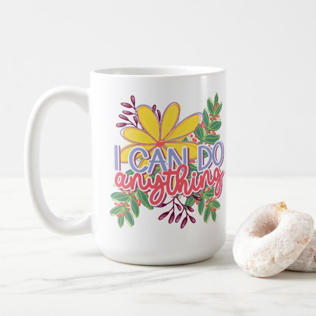 Mug conception motivationnelle Je peux tout faire (Avec donut)
