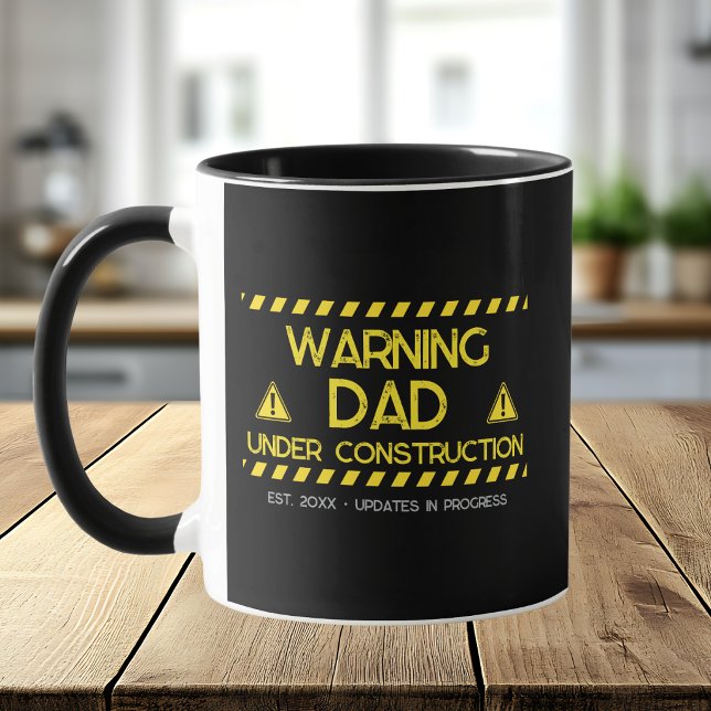 Mug Conception Papa en Construction Avertissement (Créateur téléchargé)