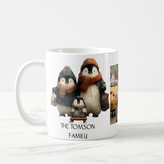 Mug Conception personnalisée de famille de manchots d' (Gauche)