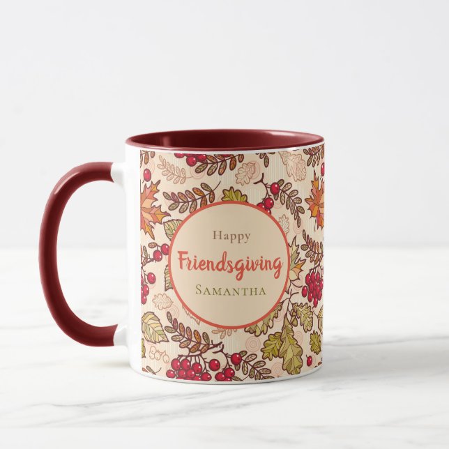 Mug Conception personnalisée de Friendsgiving avec feu (Gauche)