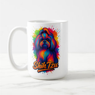 Mug Conception Pop Art Colorée de Shih Tzu – Néon Vibr