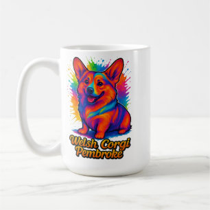 Mug Conception Pop Art vibrante de Welsh Corgi Pembrok