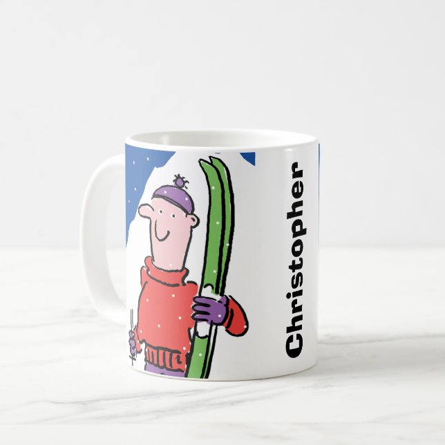 Mug Conception pour le skieur à personnaliser (Devant gauche)