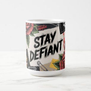 Mug Conception Rebelle : slogan punk "Restez Défant"