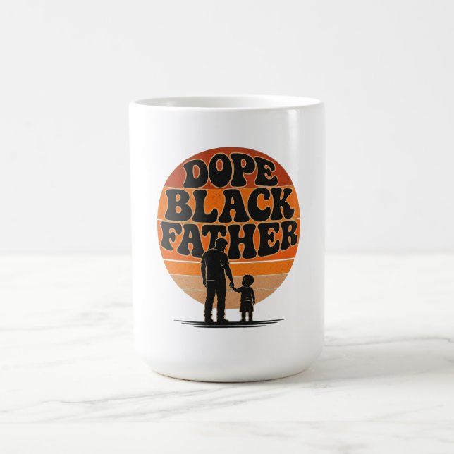 Mug  Conception Rétro de Père et Fils Noirs Fiers au C (Centre)