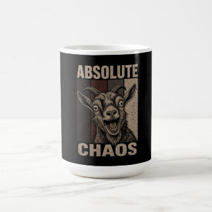 Mug Conception rétro drôle de chèvre hurlante de chaos