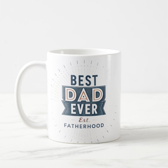 Mug Conception rétro Starburst Meilleur Papa de tous l (Gauche)